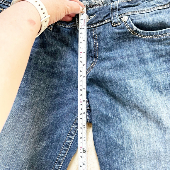 Silver Jeans Bermuda Shorts Size 30 Blue Denim Thick Stitching Spring Summer - Picture 8 of 15